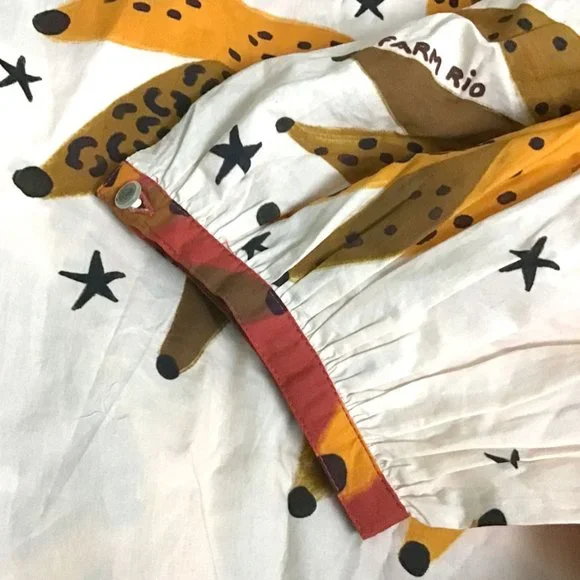 Farm Rio Creme & Brown Banana Puff Sleeve Dress - Picture 10 of 13